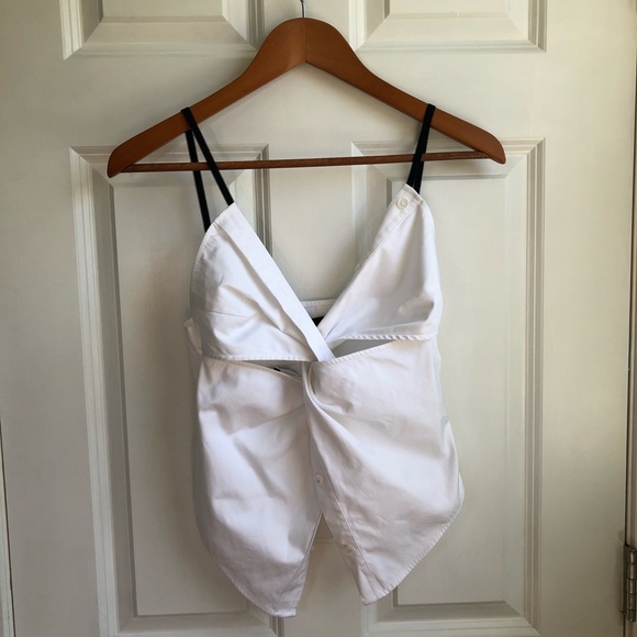 ALEXANDER WANG Twisted Front Poplin Cami Top - Picture 3 of 8
